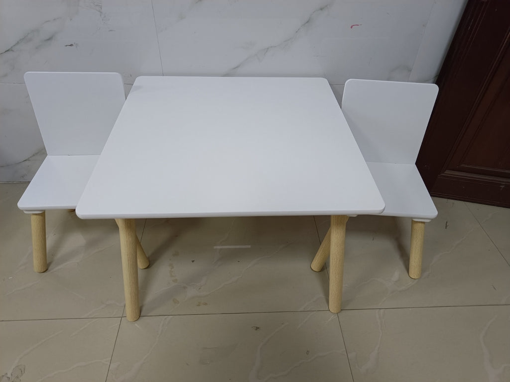 Kids Toddlers Multi-Activity Table And Chairs - 3 Piece Set - Wooden Activity Play, Study, Eating  Table Set