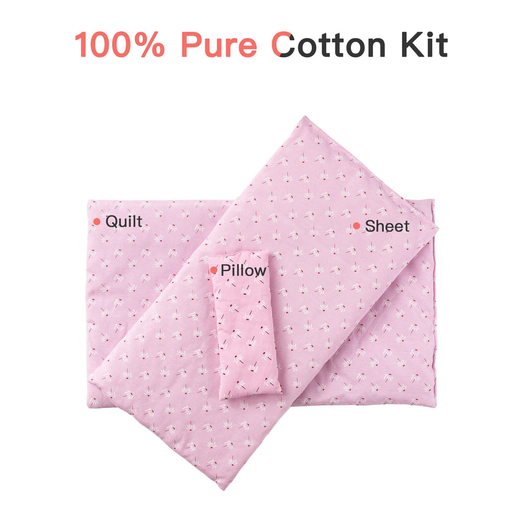 Wooden Toy Baby Doll Rocking Cradle with Bedding for 18" Doll