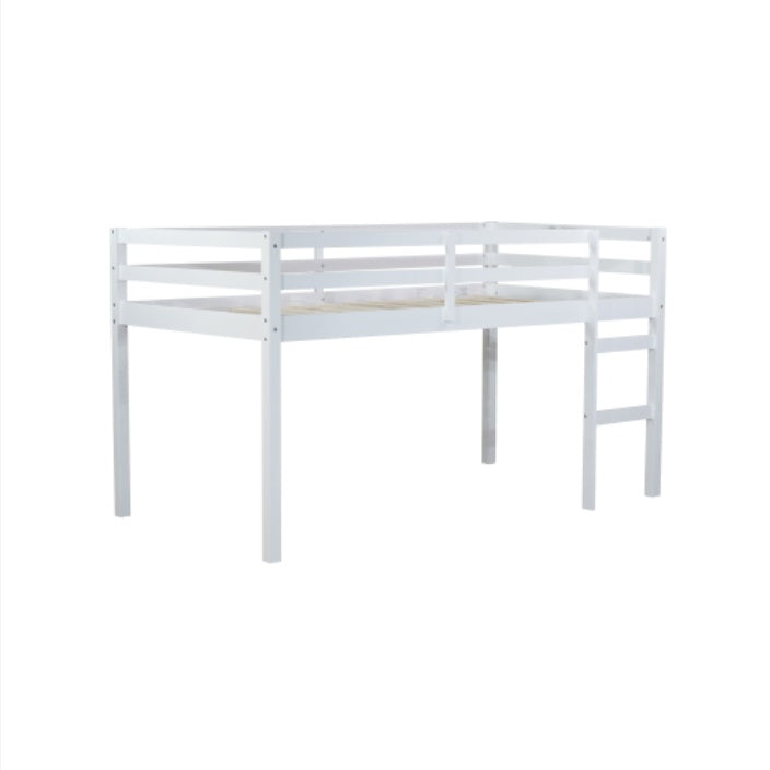 Wooden Twin Loft Bed With Ladder.