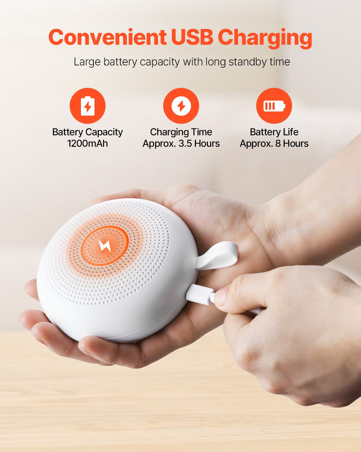3-in-1 Portable And Hangable White Noise Sound Machine With Auto-Off Timer, Soft Ring Light And Memory Function with 30 Soothing Sleep Sounds For Baby.