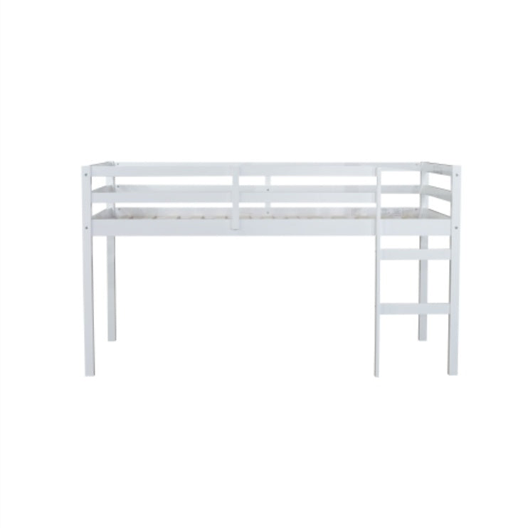 Wooden Twin Loft Bed With Ladder.