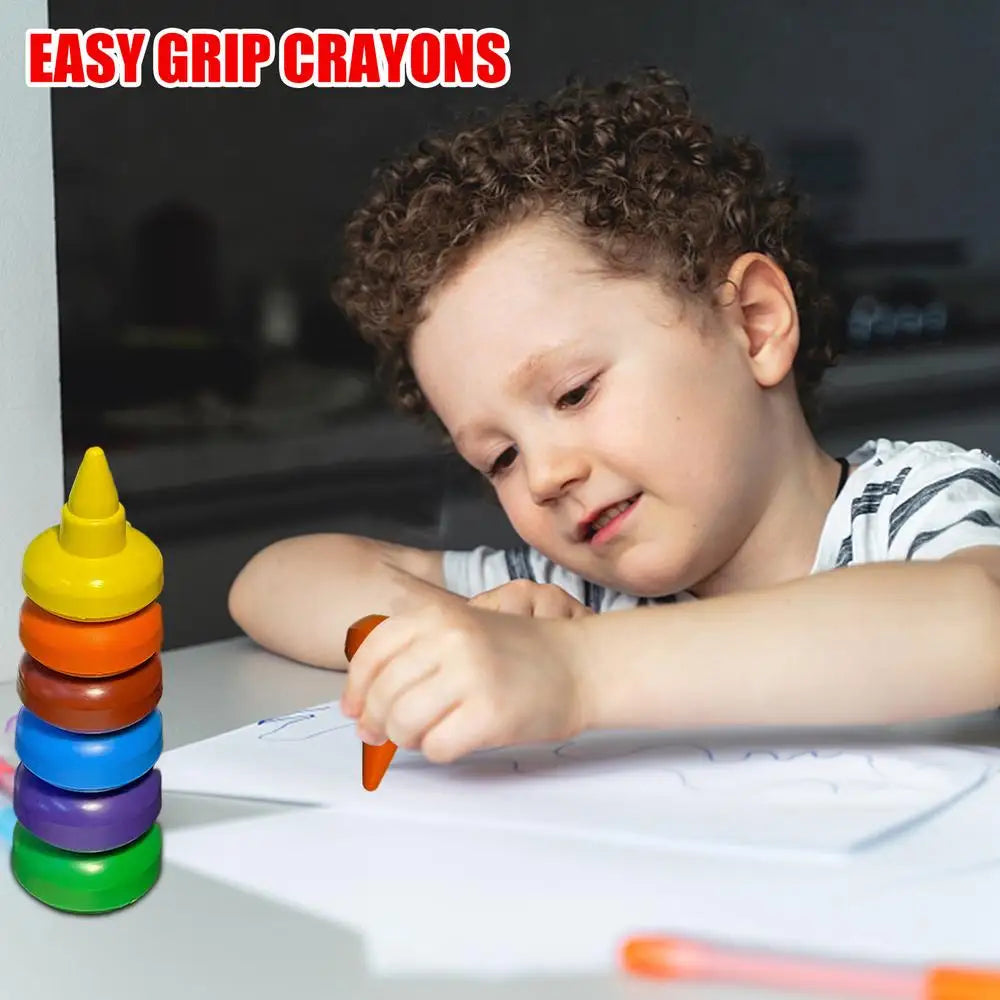 Coloring Crayons 12PCS for Toddlers - Safe, Washable and Easy to Hold.