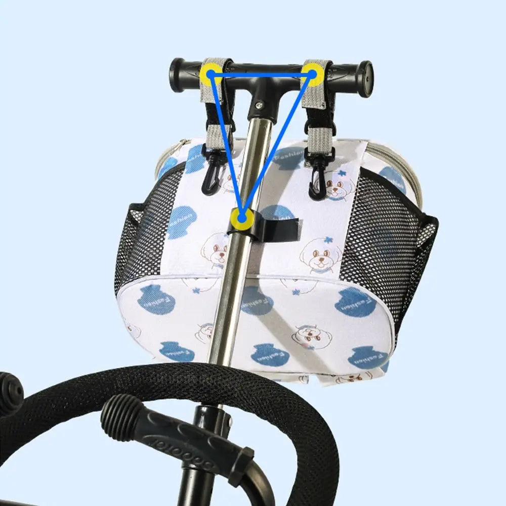 Large Multifunction Waterproof Hanging Baby Stroller Bag for Diaper & Bottle Storage.