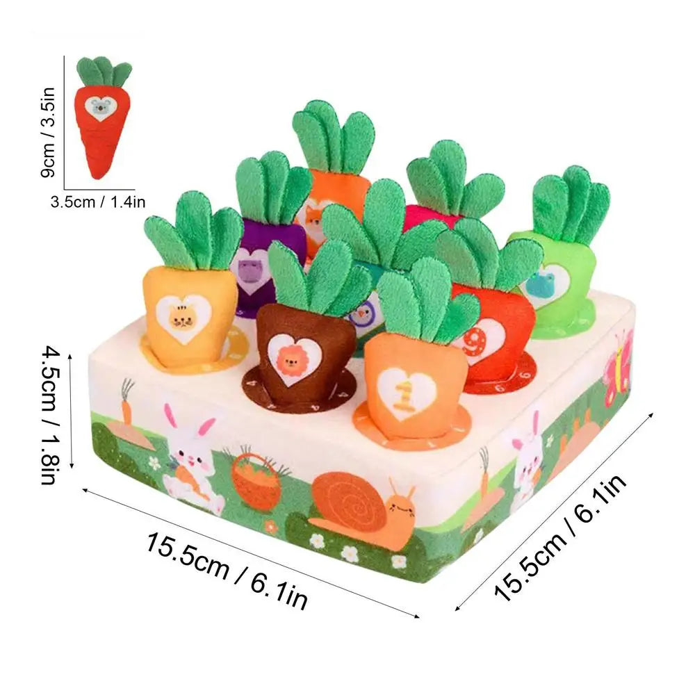 Montessori Plush Stuffed Carrot Harvesting Toy for Toddlers