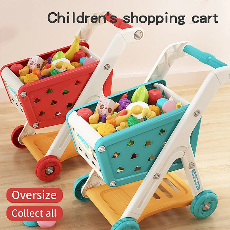 Montessori Pretend Play Shopping  Grocery Cart Playset Toy.