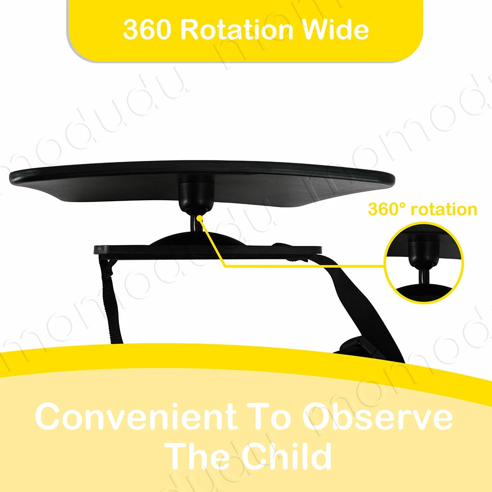 Baby Car Monitor 360° Rotatable Car Seat Facing Mirror with Wide Clear View.