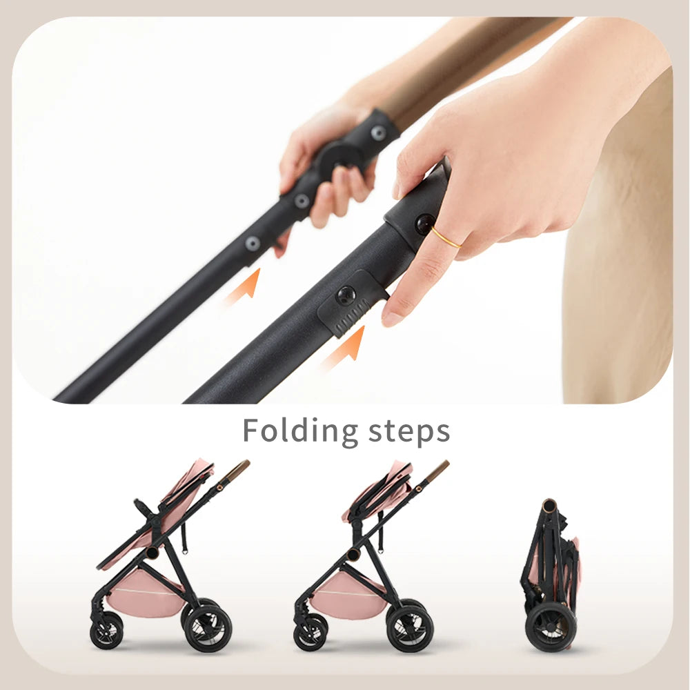 2 in 1 Baby Stroller Pram Pushchair - Reversible Foldable Portable.