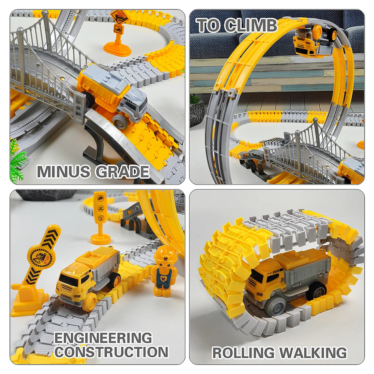 STEM Engineering Educational Construction Race Track Car Set Toy for Boys Age 3-7