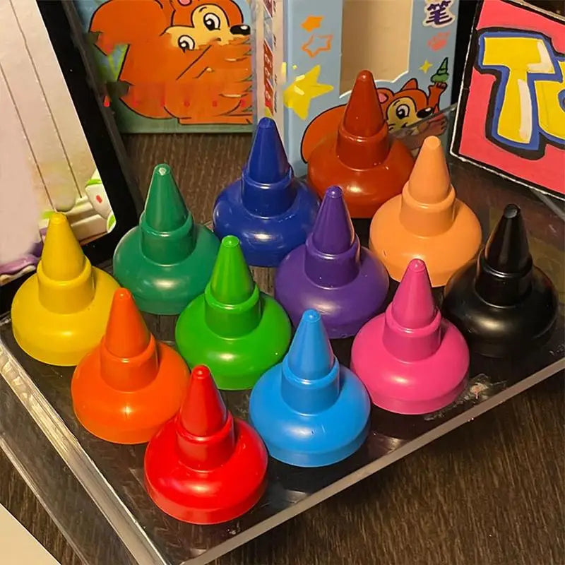 Coloring Crayons 12PCS for Toddlers - Safe, Washable and Easy to Hold.