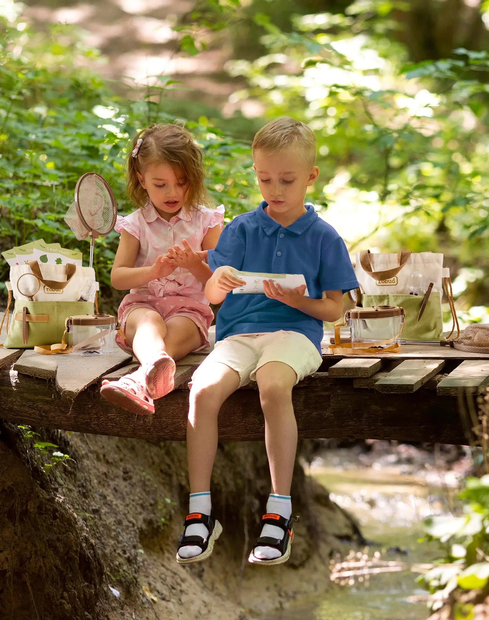 Montessori Dual Kids Explorer Bug Catcher Kit - Outdoor Exploration Set for Camping for Kids.