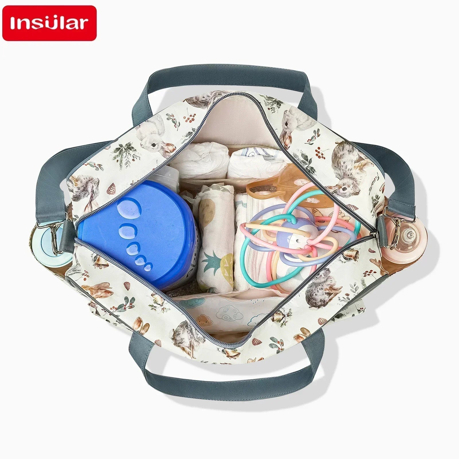 Mommy Diaper Bag - Large Capacity Organizer Waterproof Wide Opening Crossbody Bag