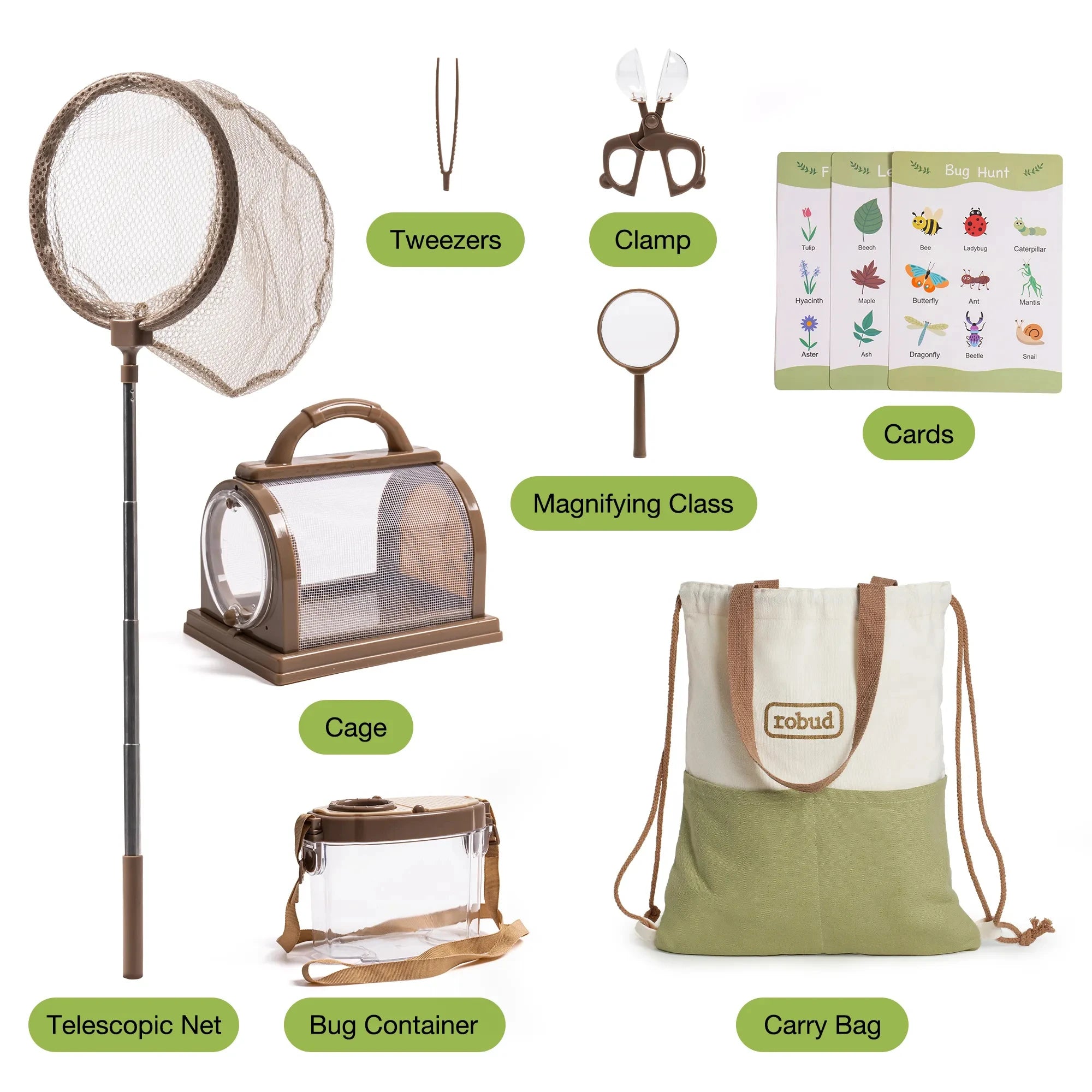 Montessori Dual Kids Explorer Bug Catcher Kit - Outdoor Exploration Set for Camping for Kids.