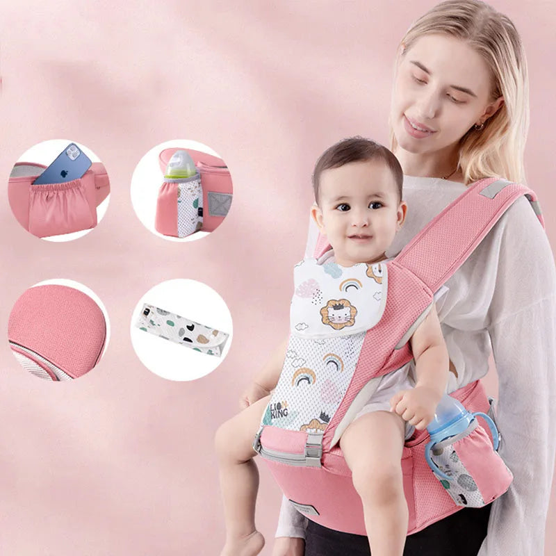 6-in-1 Safety Certified Ergonomic Quality Baby Carrier with Hip Seat with Head Support.