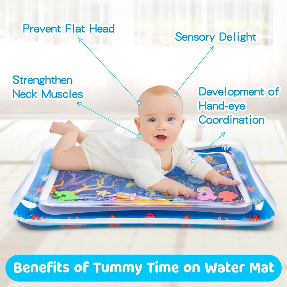 Inflatable Tummy Time Water Play Mat for Baby.