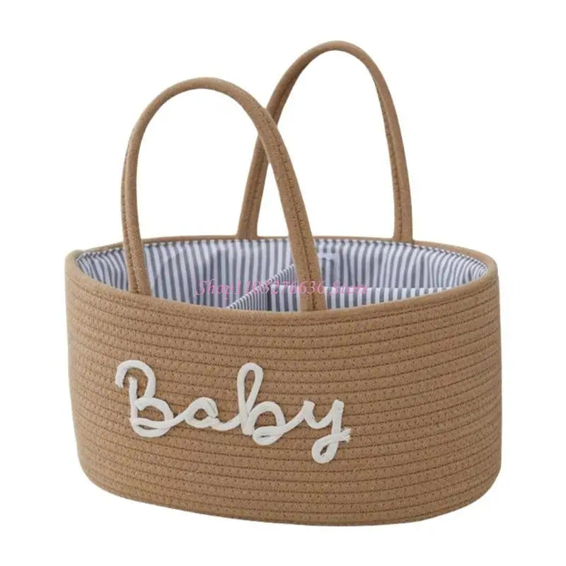 Baby Diaper Cotton Rope Storage Basket Bag Organizer for Nursery.