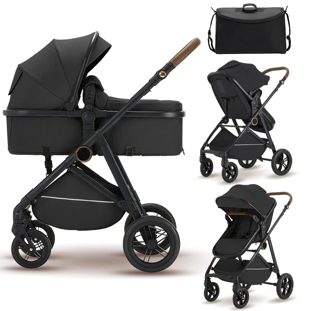 2 in 1 Baby Stroller Pram Pushchair - Reversible Foldable Portable.