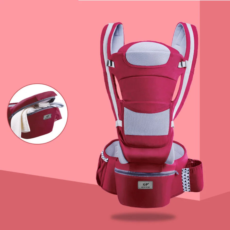 6-in-1 Safety Certified Ergonomic Quality Baby Carrier with Hip Seat with Head Support.