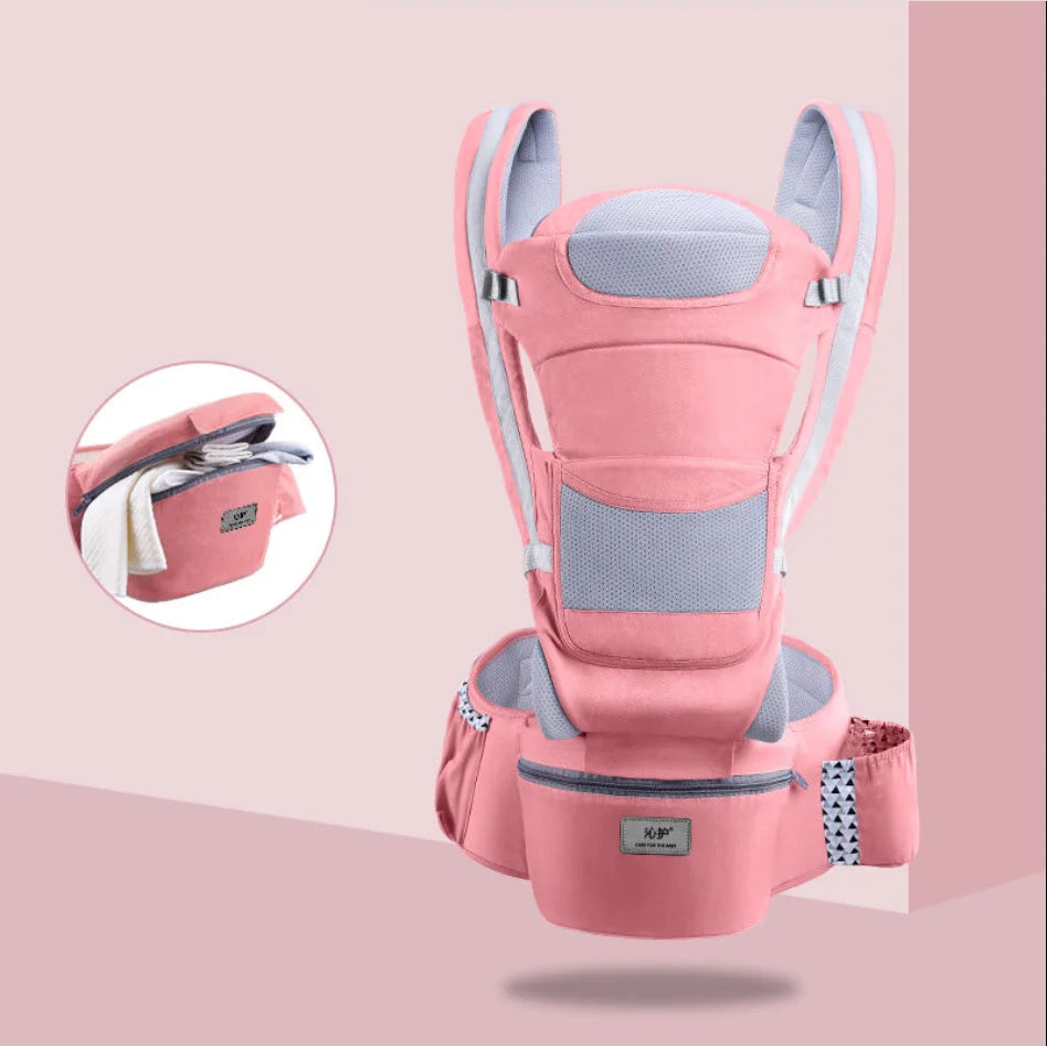 6-in-1 Safety Certified Ergonomic Quality Baby Carrier with Hip Seat with Head Support.