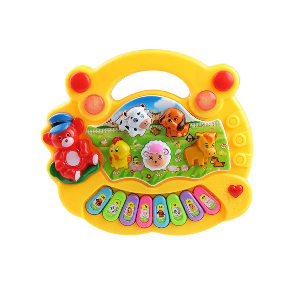 Early Educational Animal Farm Musical Toy -  With Animal Sounds, Piano Keyboard, Flashing Lights and Music.