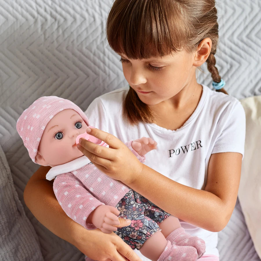 Baby Doll Girl - 12"/30cm Realistic Soft Vinyl Baby Doll for Girls - with Accessories
