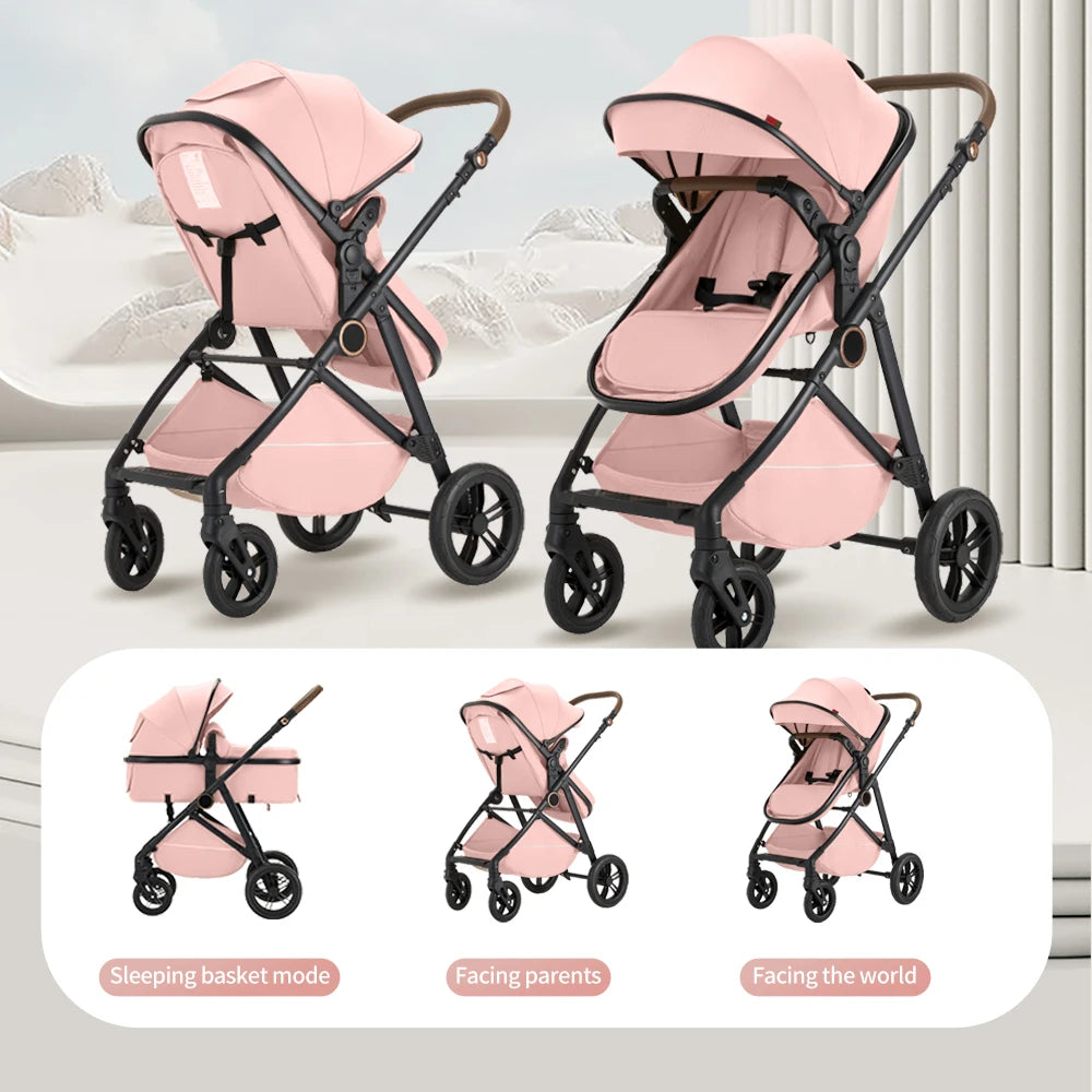 2 in 1 Baby Stroller Pram Pushchair - Reversible Foldable Portable.