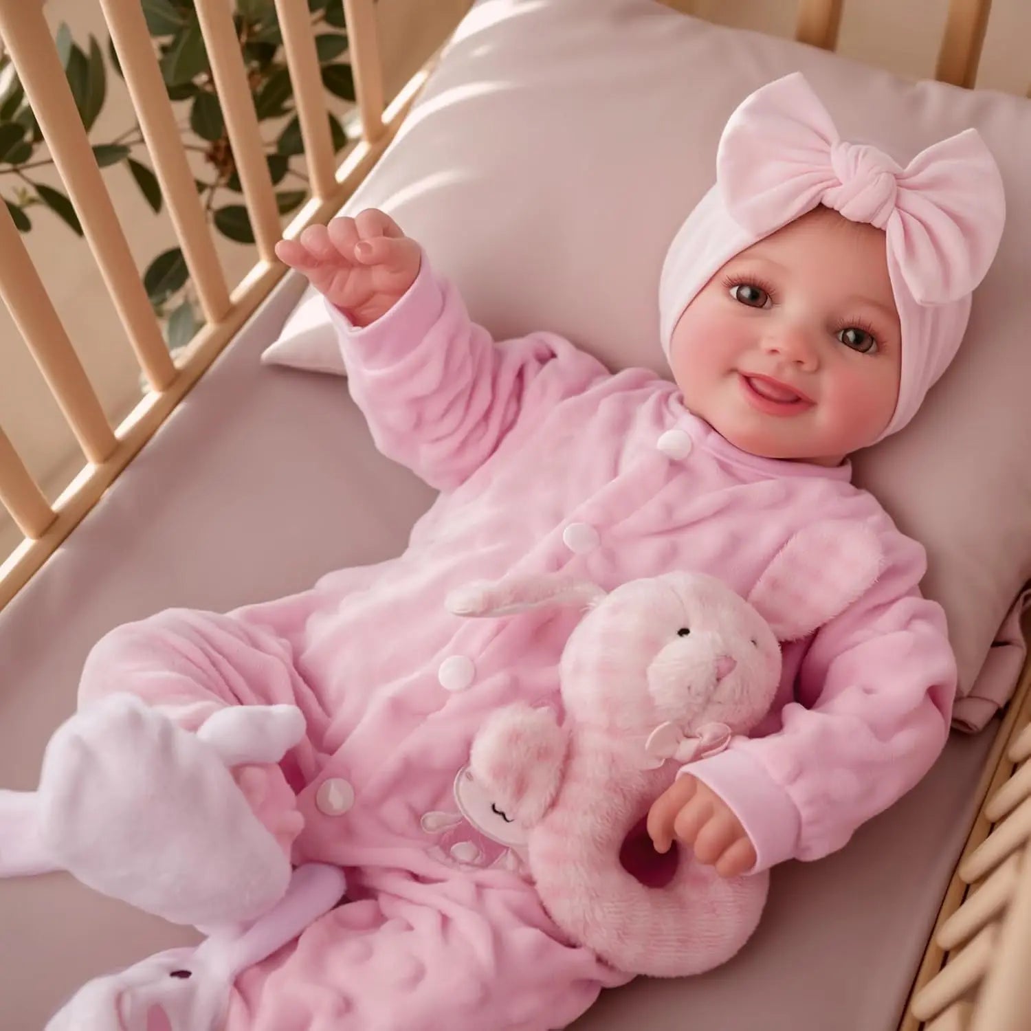 17" Cute Soft Vinyl Realistic Baby Doll with Accessories.