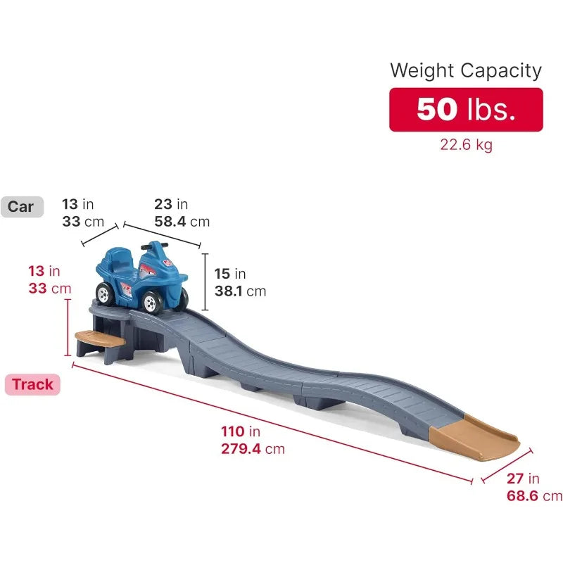 Up & Down Roller Coaster for Kids with a Ride On Push Car - Indoor/Outdoor Playset.