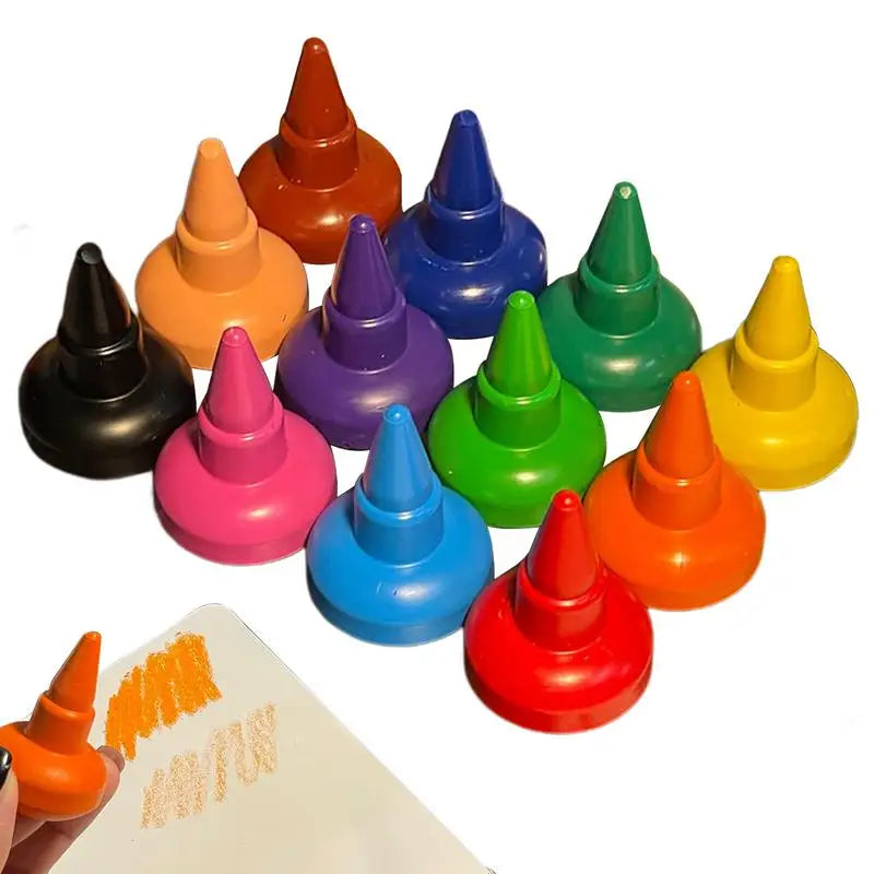 Coloring Crayons 12PCS for Toddlers - Safe, Washable and Easy to Hold.