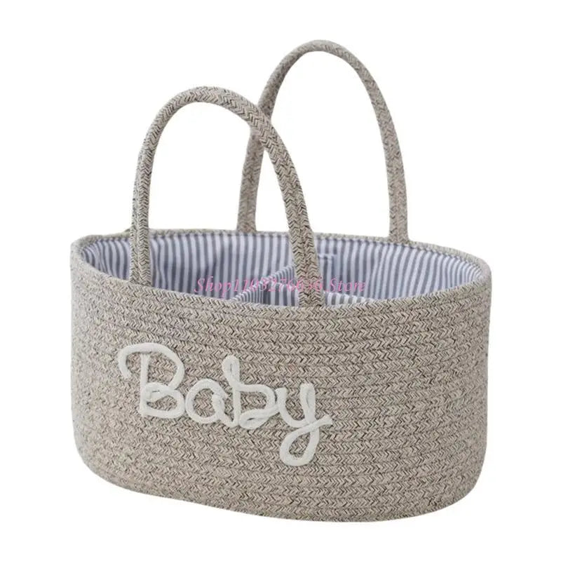 Baby Diaper Cotton Rope Storage Basket Bag Organizer for Nursery.