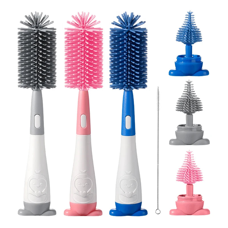 4 in 1 Silicone Baby Bottle Cleaning Brush Set.