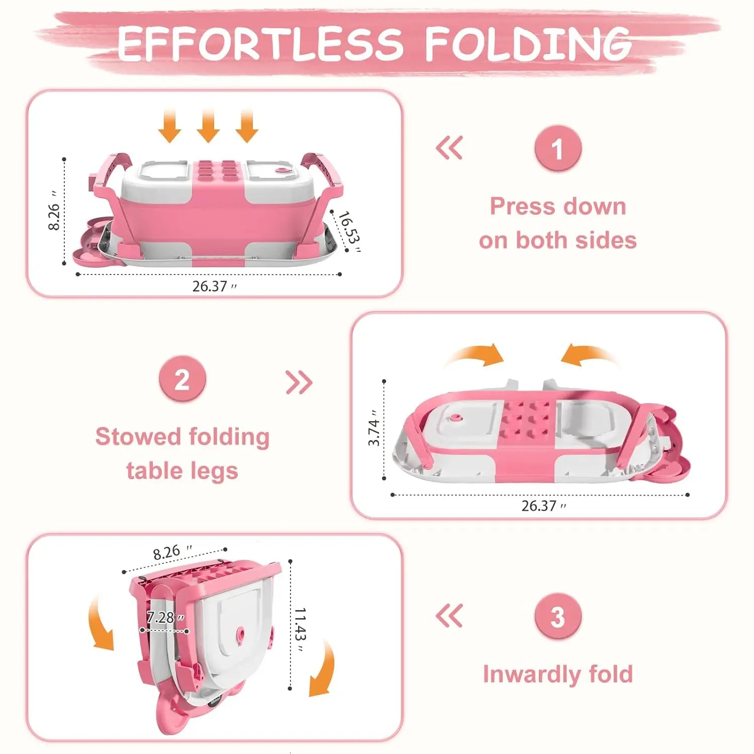 Collapsible Baby Portable Travel Bathtub - with Thermometer and Soft Floating Cushion