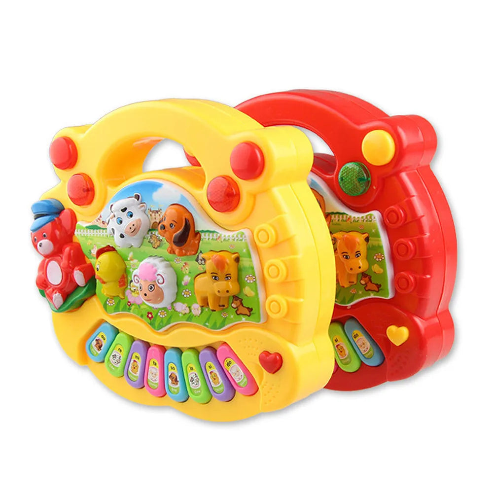 Early Educational Animal Farm Musical Toy -  With Animal Sounds, Piano Keyboard, Flashing Lights and Music.