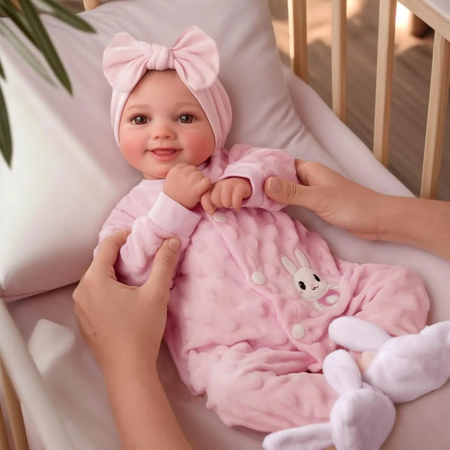 17" Cute Soft Vinyl Realistic Baby Doll with Accessories.
