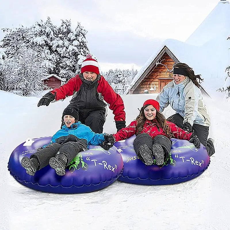 Winter Outdoor Inflatable Dinosaur Snow Sledding Tube Toy for Family - 91cm/36inches