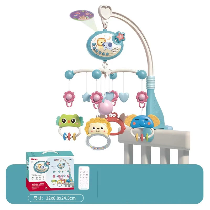 Musical Baby Crib Mobile with Ceiling Star Light Projection and Cute Rotating Animals with Remote Control.