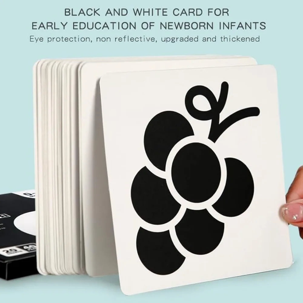Montessori Baby Visual Early Learning Stimulation Flash Cards - Black and White, Black and Red, Color Contrast Cards