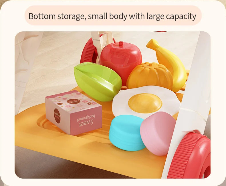 Montessori Pretend Play Shopping  Grocery Cart Playset Toy.