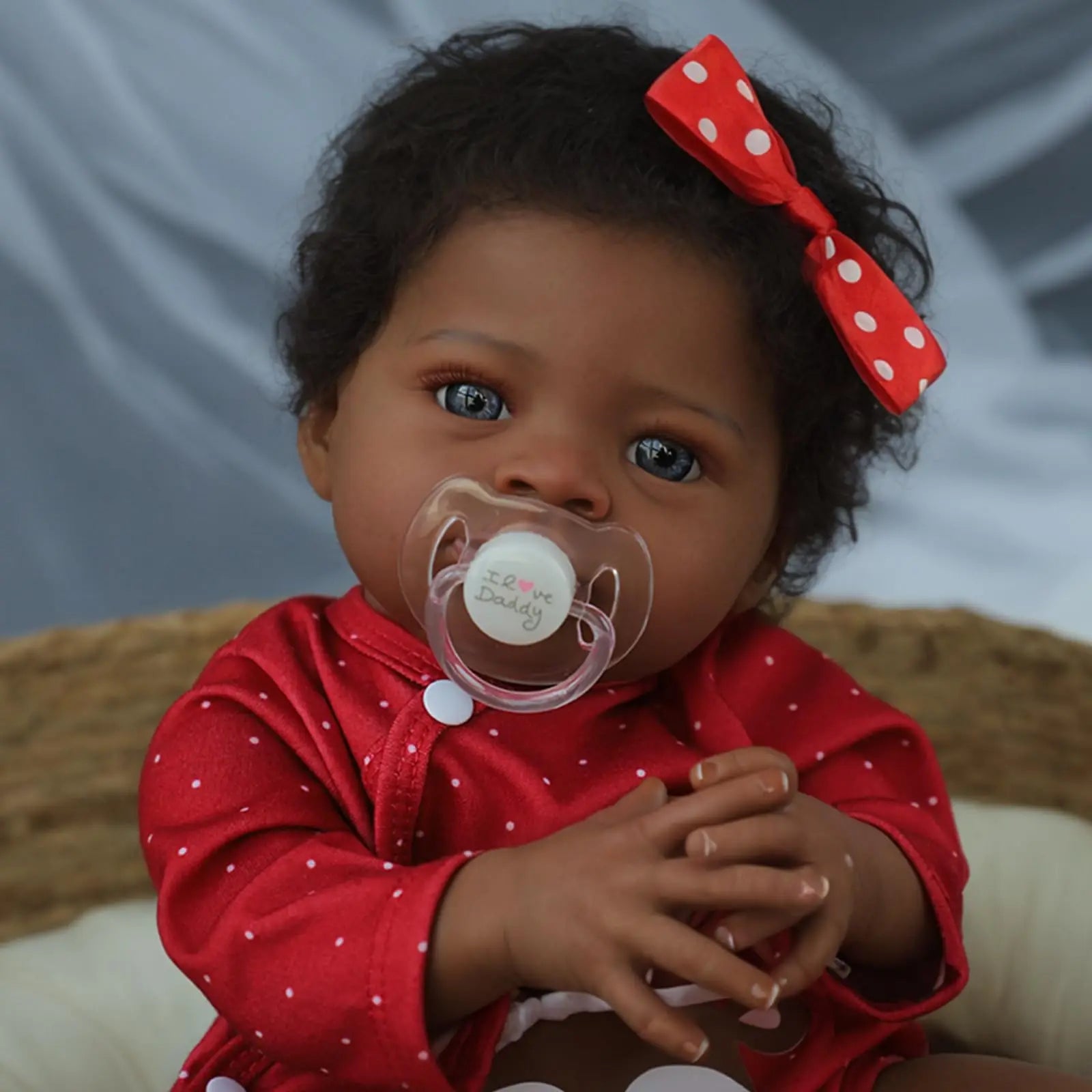 20" Cute Lifelike African American Soft Cloth Reborn Baby Doll.