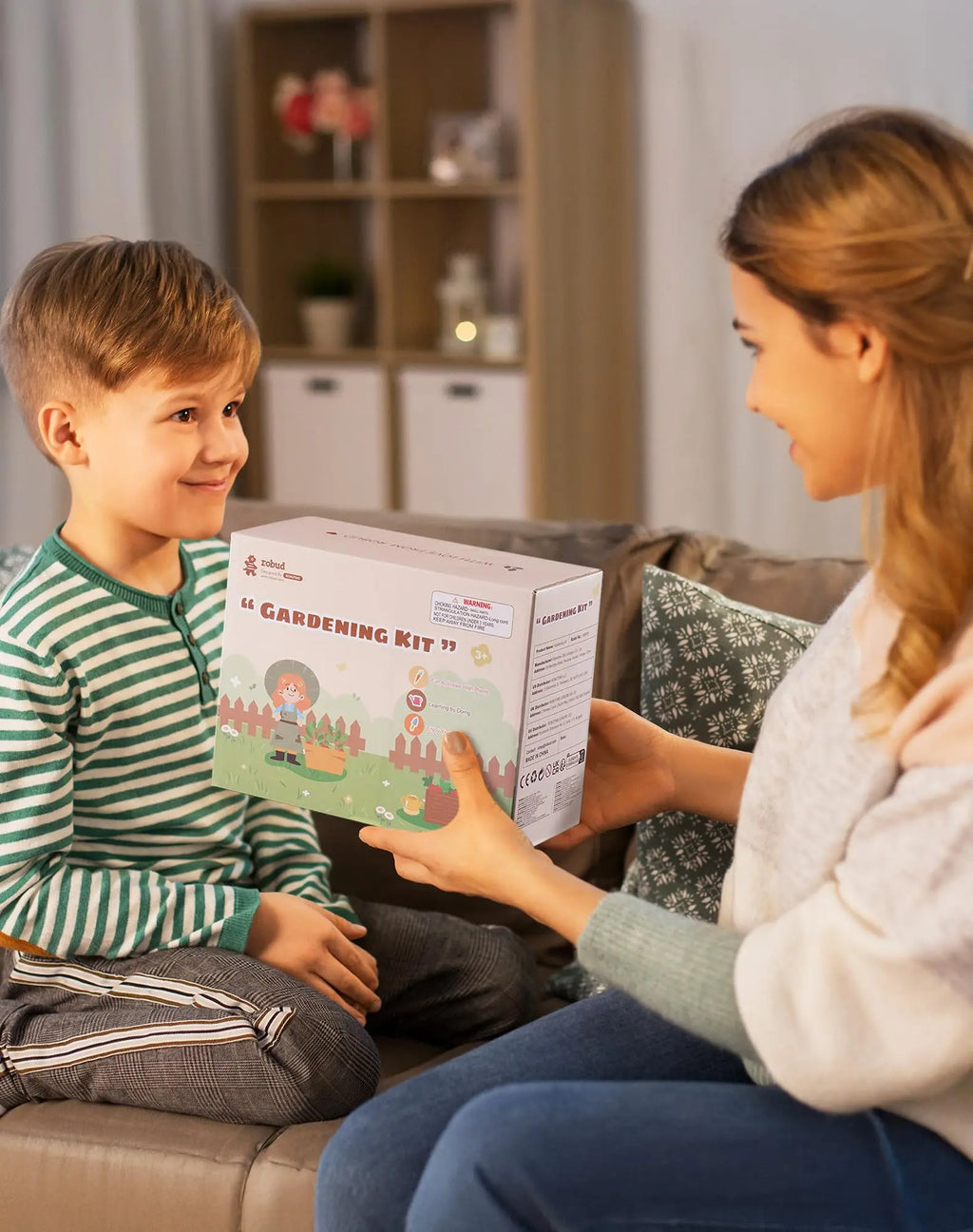 Wooden Montessori Pretend Play Gardening Tool Kit with Tools for Kids.