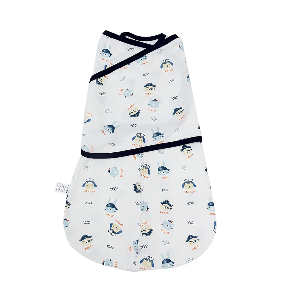 Baby Cotton Swaddling Sleeping Bag Sack - Anti Shock 3 way Adjustable.