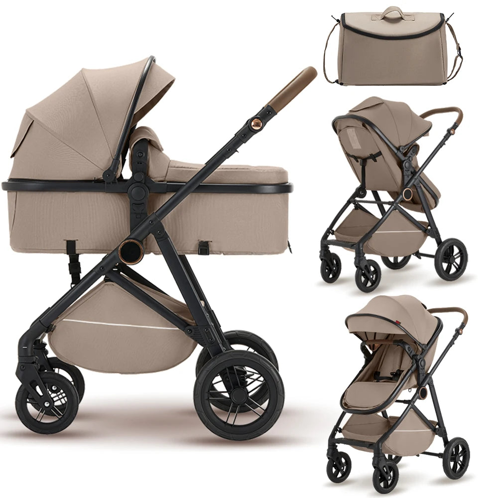 2 in 1 Baby Stroller Pram Pushchair - Reversible Foldable Portable.