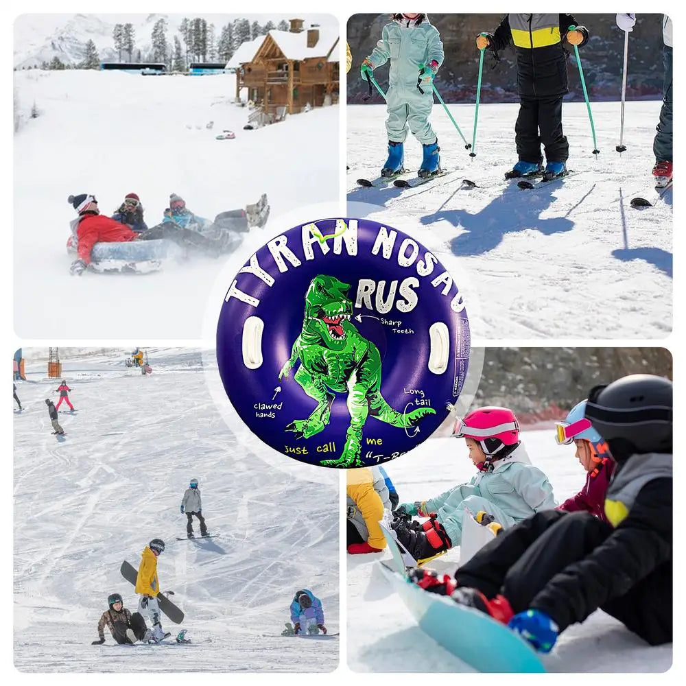 Winter Outdoor Inflatable Dinosaur Snow Sledding Tube Toy for Family - 91cm/36inches