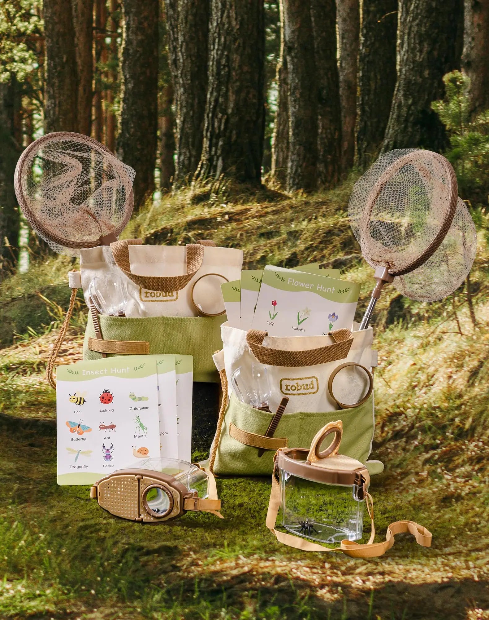 Montessori Dual Kids Explorer Bug Catcher Kit - Outdoor Exploration Set for Camping for Kids.