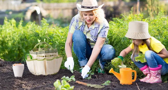 Wooden Montessori Pretend Play Gardening Tool Kit with Tools for Kids.