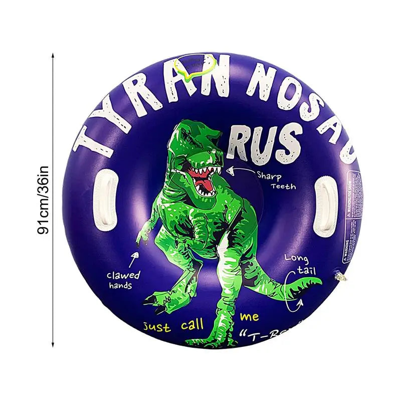 Winter Outdoor Inflatable Dinosaur Snow Sledding Tube Toy for Family - 91cm/36inches