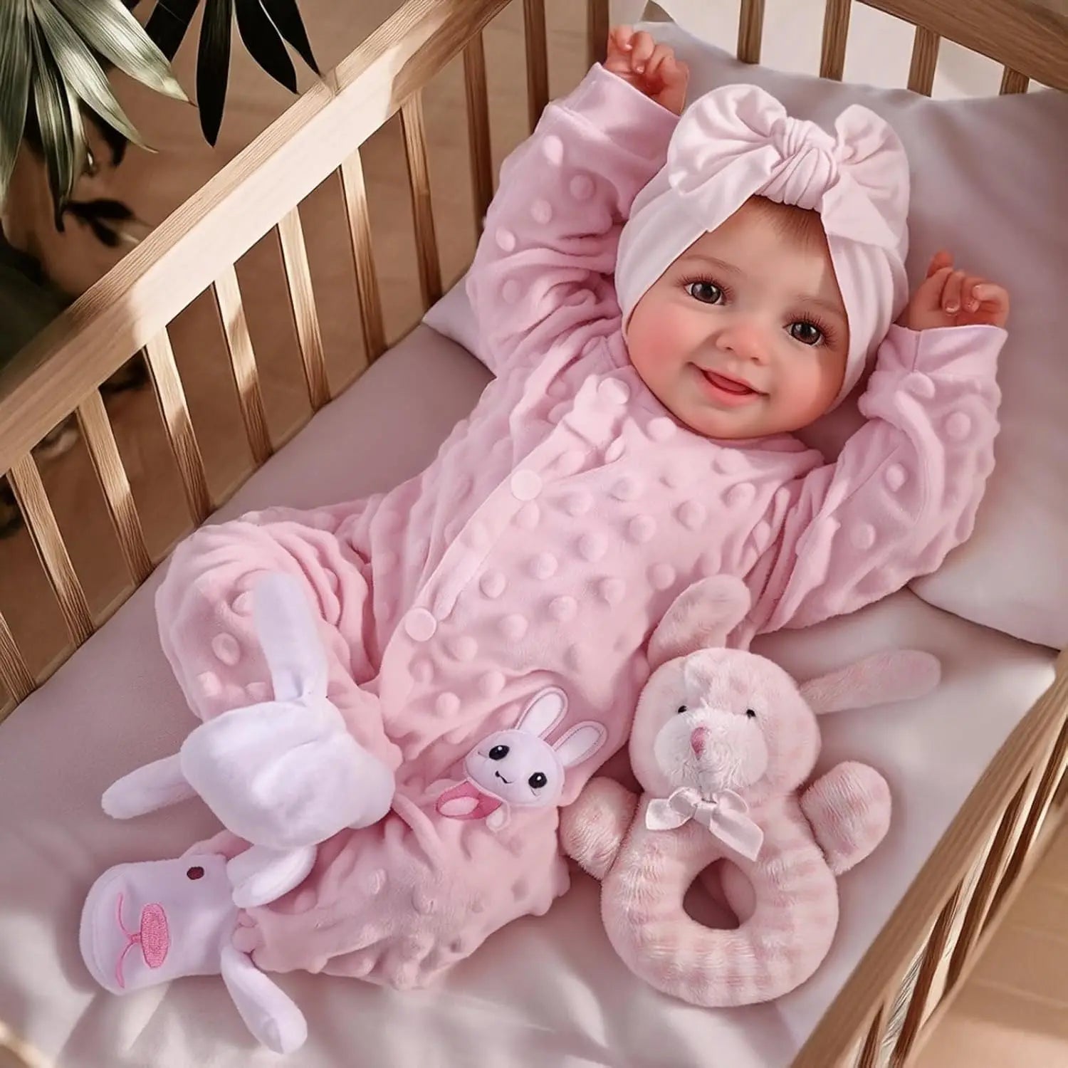17" Cute Soft Vinyl Realistic Baby Doll with Accessories.