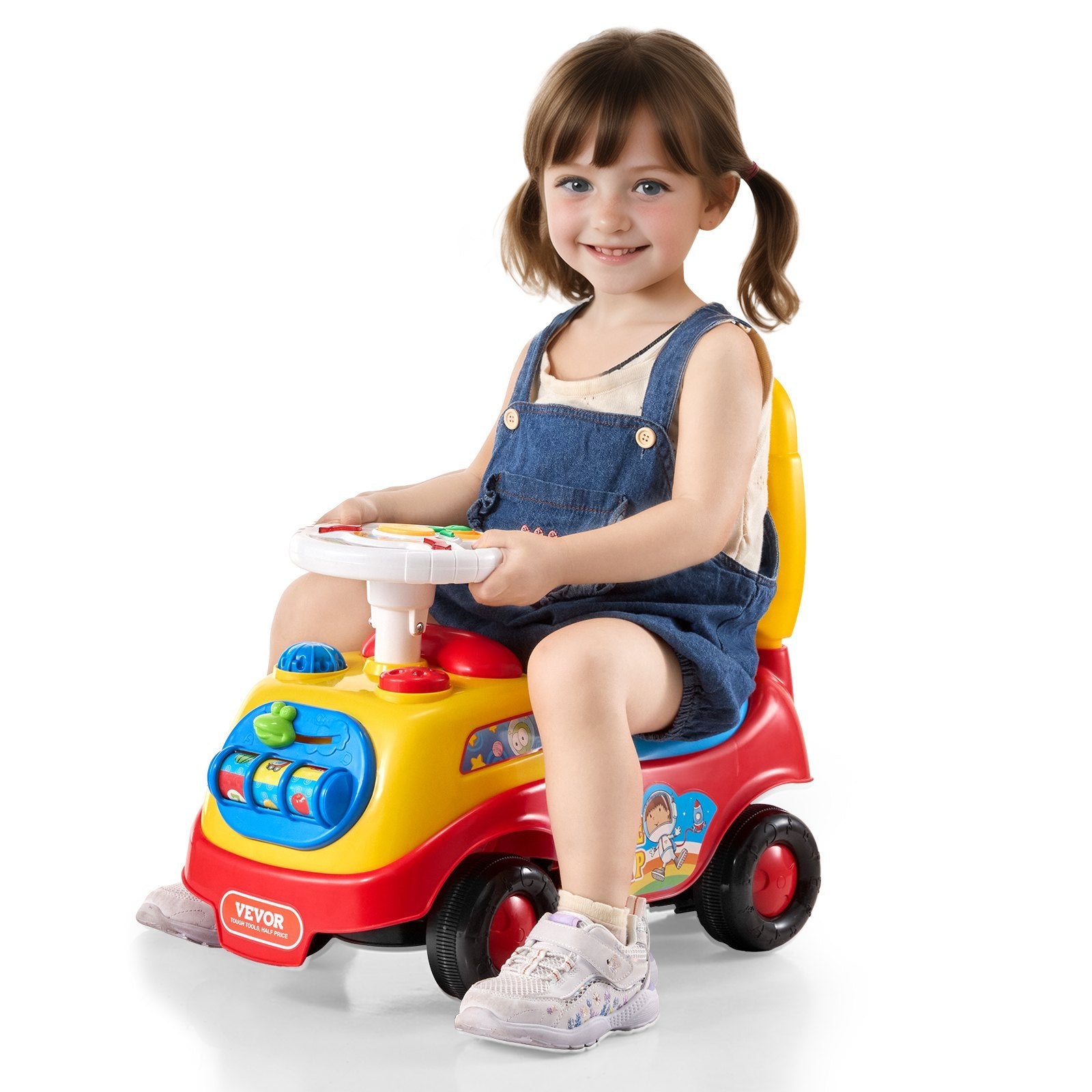 Ride On Push Car For Toddlers - Ages 1-3 Toddler Ride On Toy - With Music Steering Wheel, Horn & Under Seat Storage.