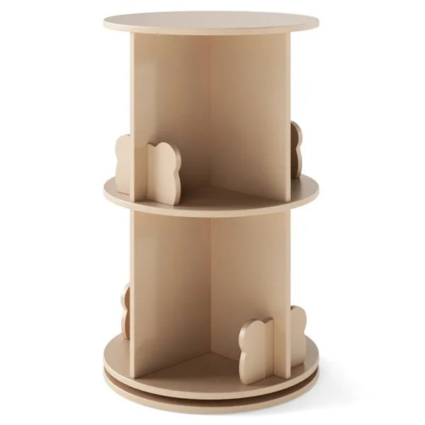 2-Tier Kids Rotating Bookshelf -  Display For Books and Toys, Child-Friendly Height.