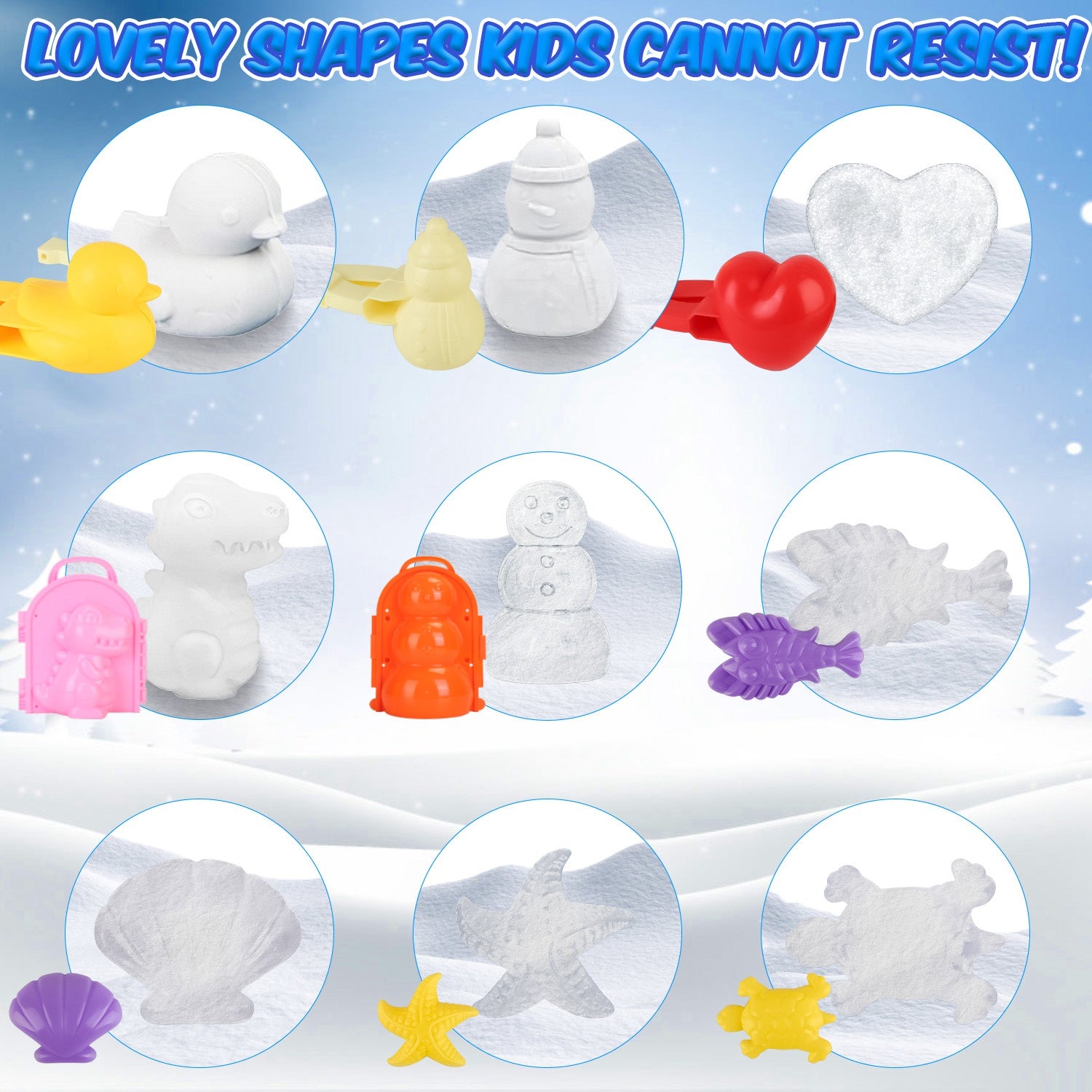 Winter Snowball Mold Toy for Kids - Set Of 15Pcs